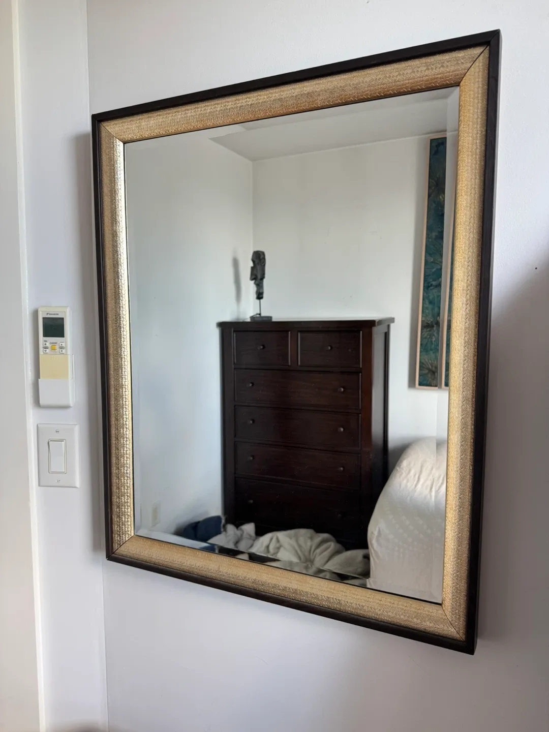 Framed Wall Mirror - Gold & Brown