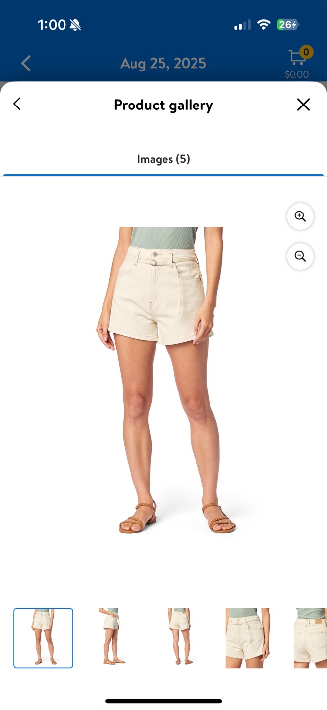 Levi's Signature Belted High Rise Shorts - Size 2 - photo 3