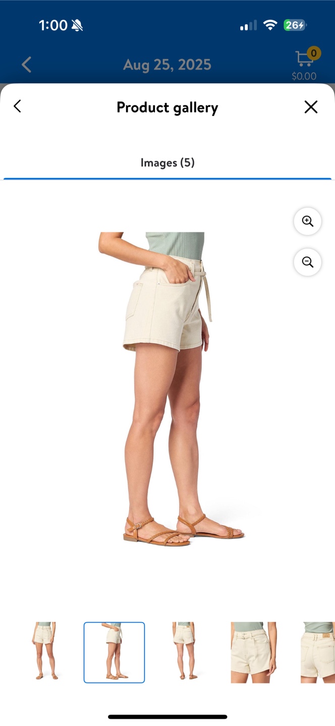 Levi's Signature Belted High Rise Shorts - Size 2 - photo 4