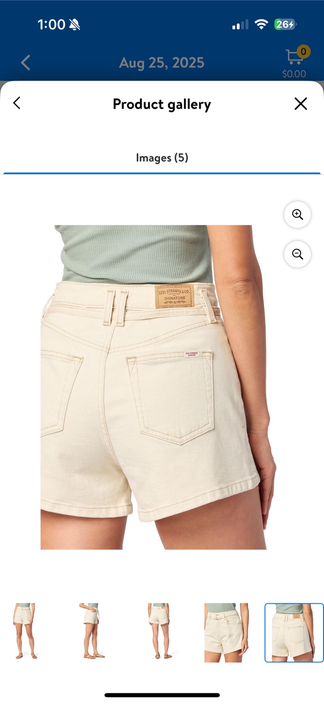Levi's Signature Belted High Rise Shorts - Size 2 - photo 2
