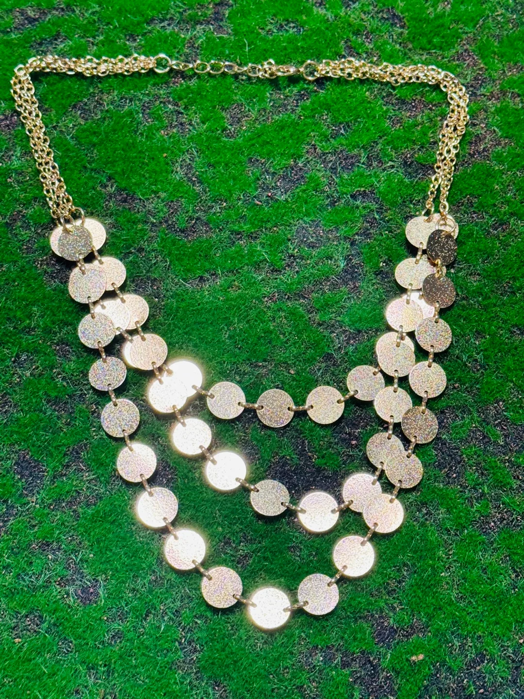 Gold Tone Layered Circle Necklace thumbnail