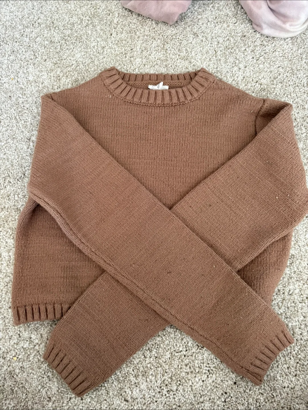 Garage Brown Knit Sweater cropped - Size XS thumbnail