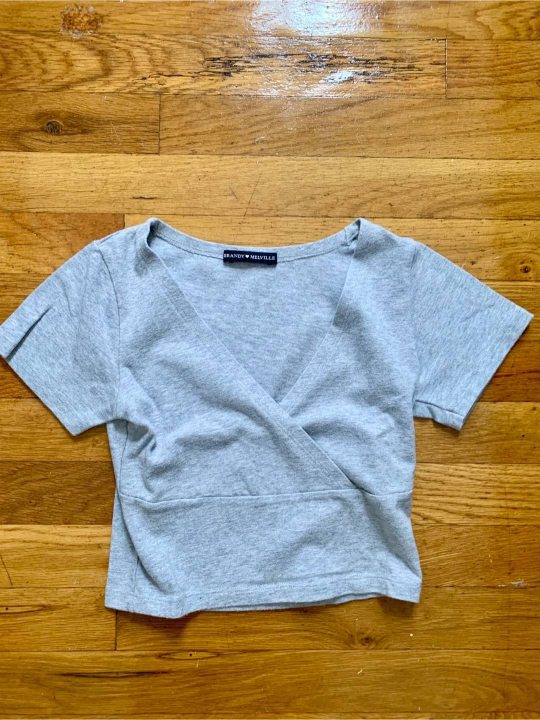 Brandy Melville Gray Wrap Top thumbnail