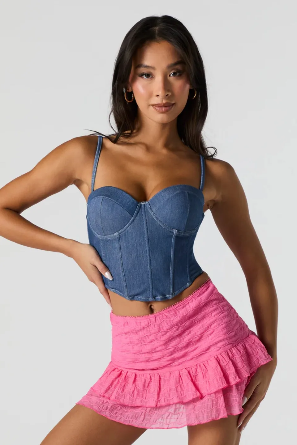 New Mini Skirt/Skort Pink with Shorts under image indicator(5)