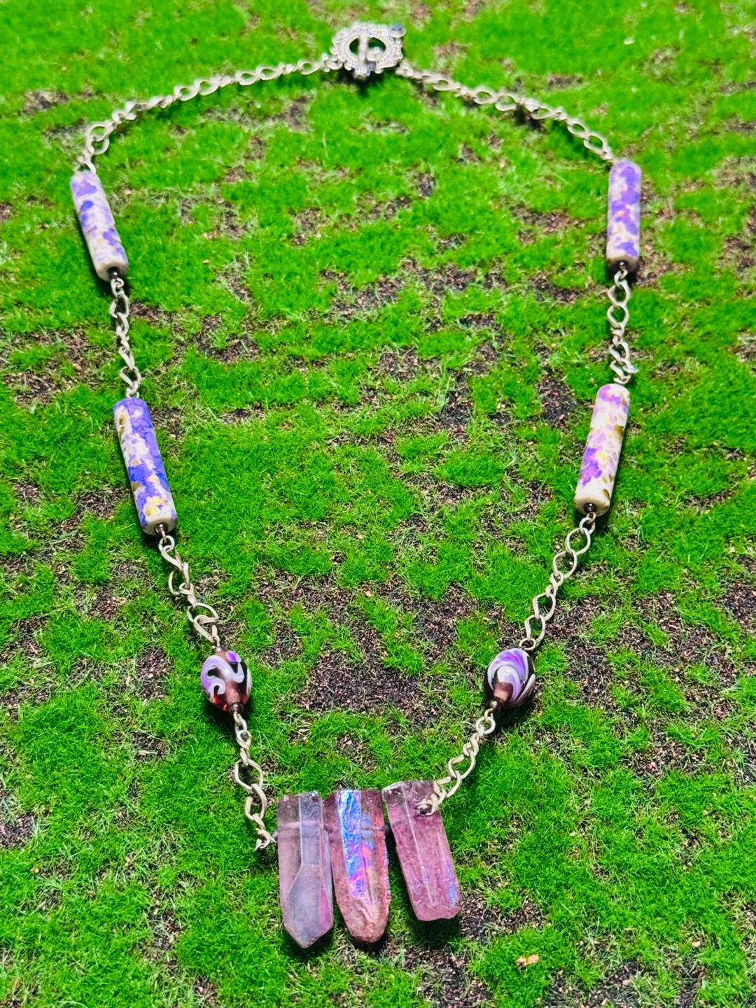 Crystal & Silver Chain Necklace thumbnail