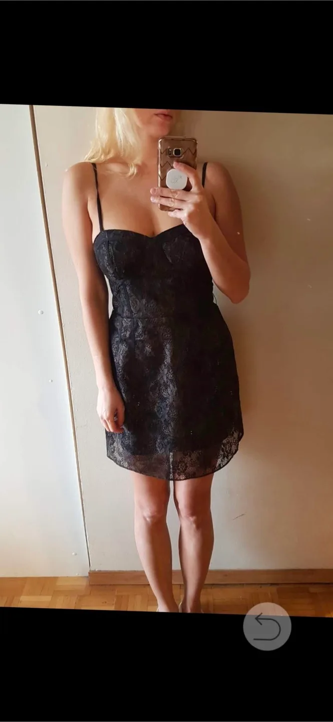 American Eagle style black dark brown lace dress thumbnail