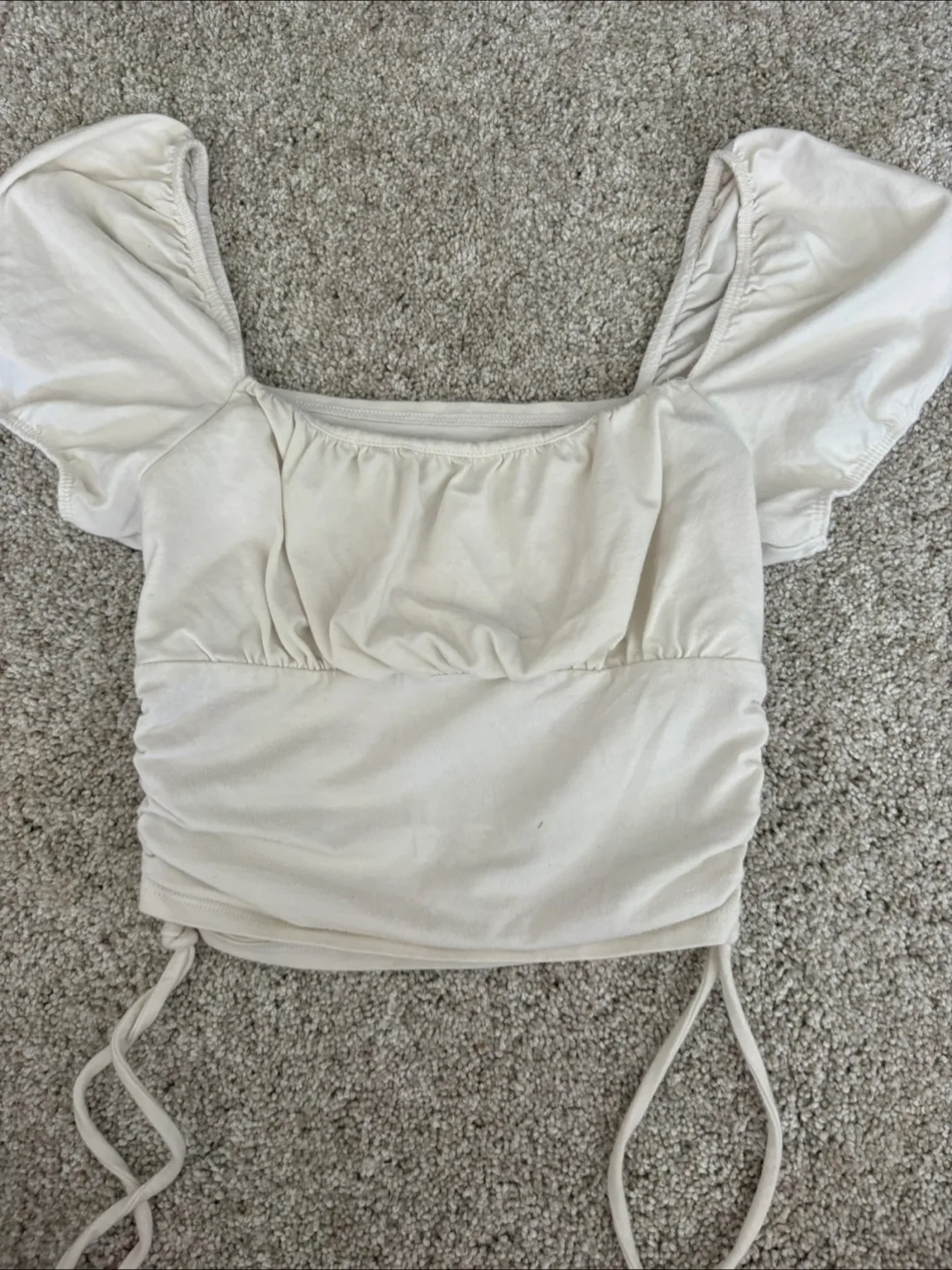 Hollister Cream Puff Sleeve Top - XS thumbnail