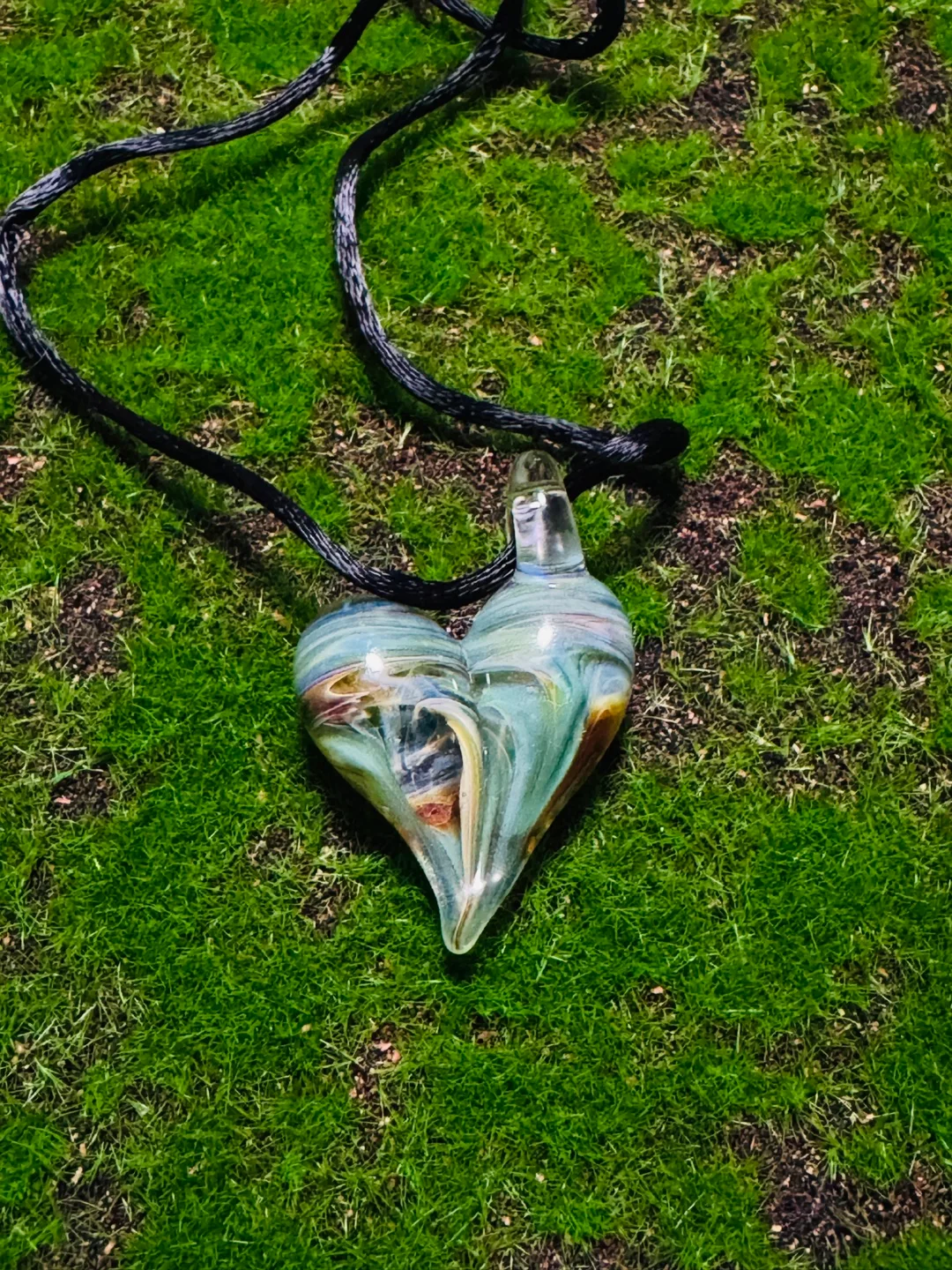 Handmade Glass Heart Pendant Necklace thumbnail