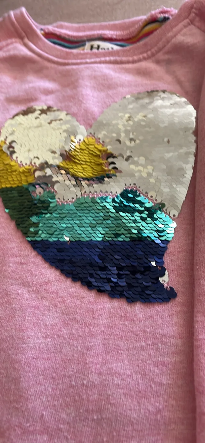 Hatley Girl's Pink Heart Sequin Top Size 10 thumbnail