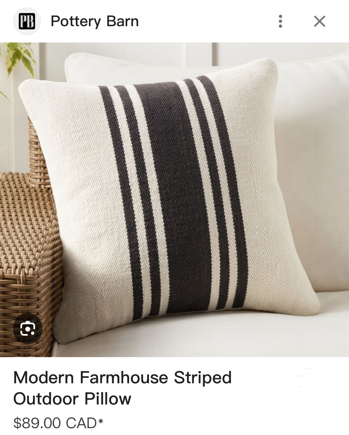 2 Pottery Barn Modern Farmhouse Striped Outdoor Pillows - photo 3