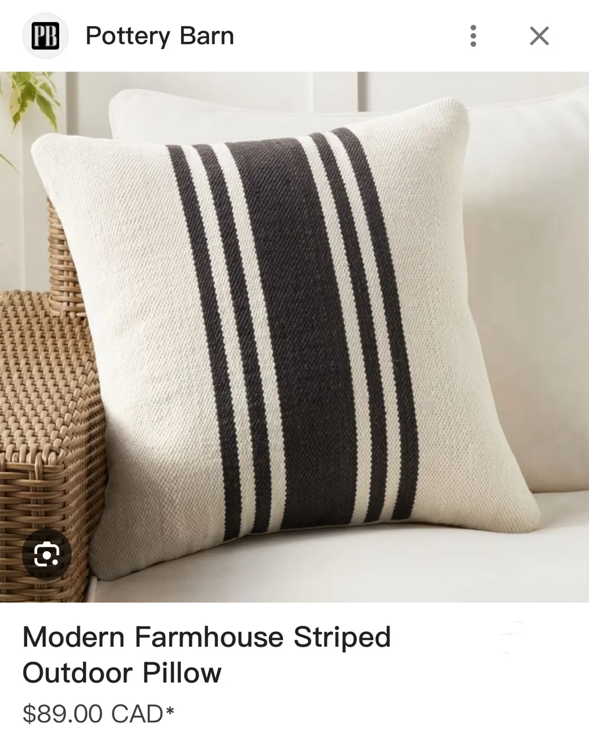 2 Pottery Barn Modern Farmhouse Striped Outdoor Pillows image indicator(3)
