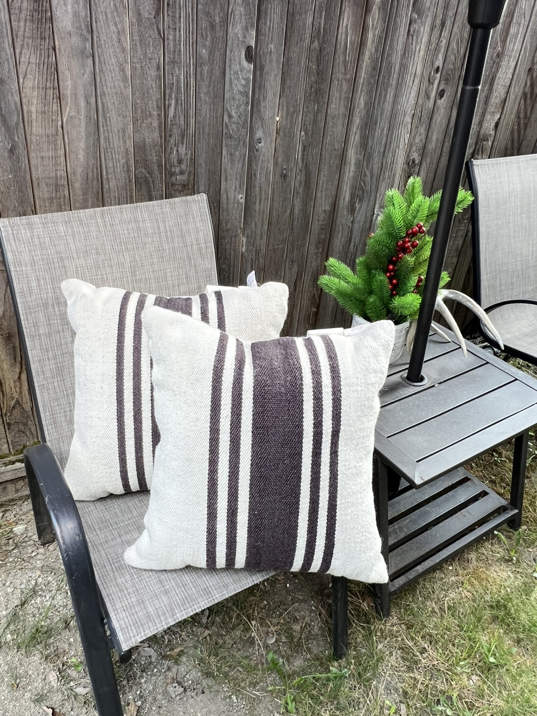 2 Pottery Barn Modern Farmhouse Striped Outdoor Pillows - photo 2