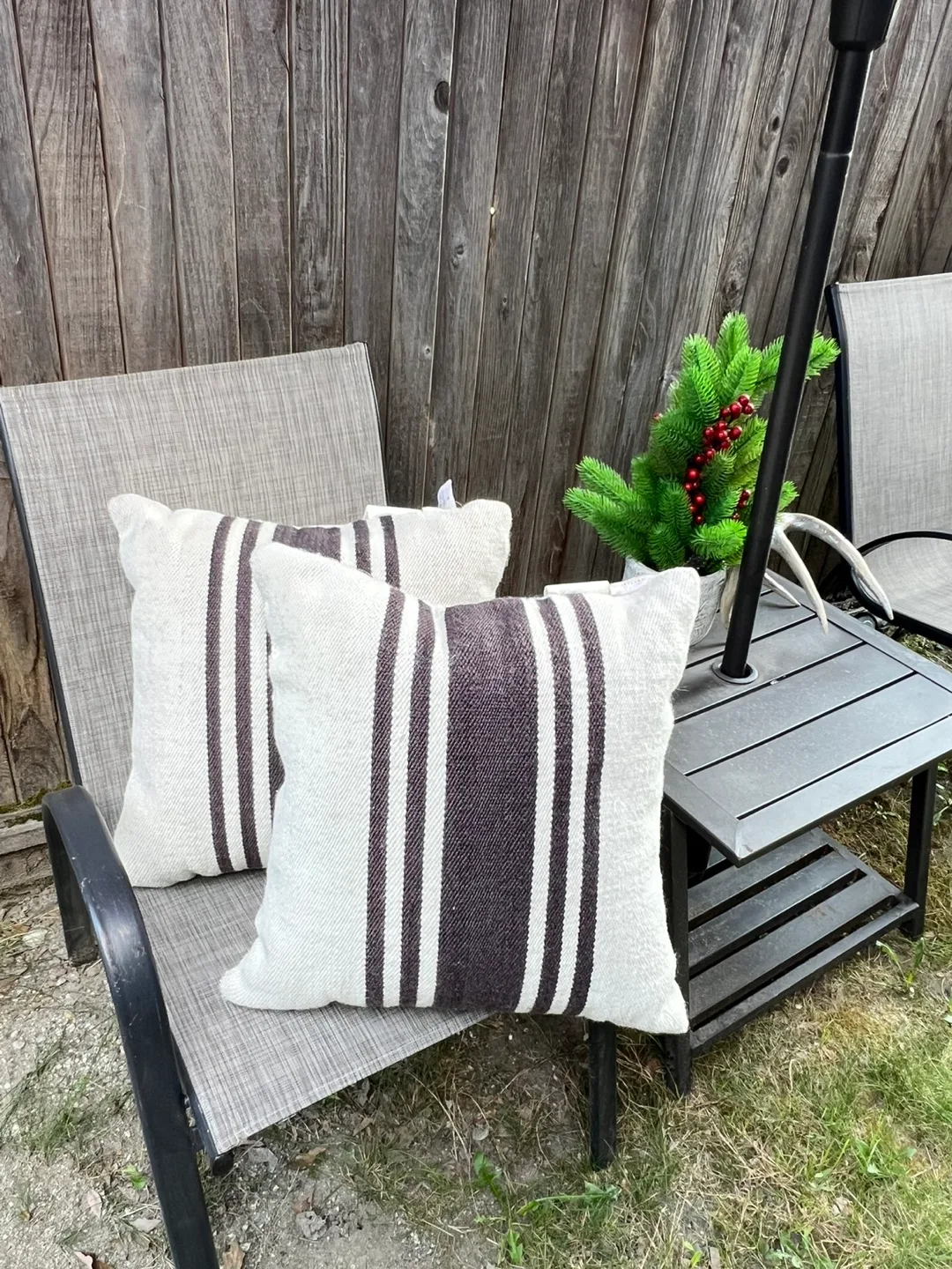 2 Pottery Barn Modern Farmhouse Striped Outdoor Pillows image indicator(2)