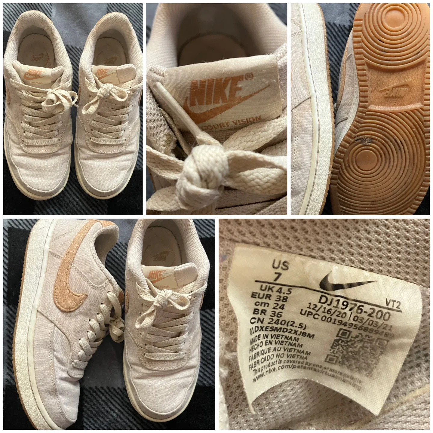(Nike) Court Vision Low - Size Women 7/Beige thumbnail