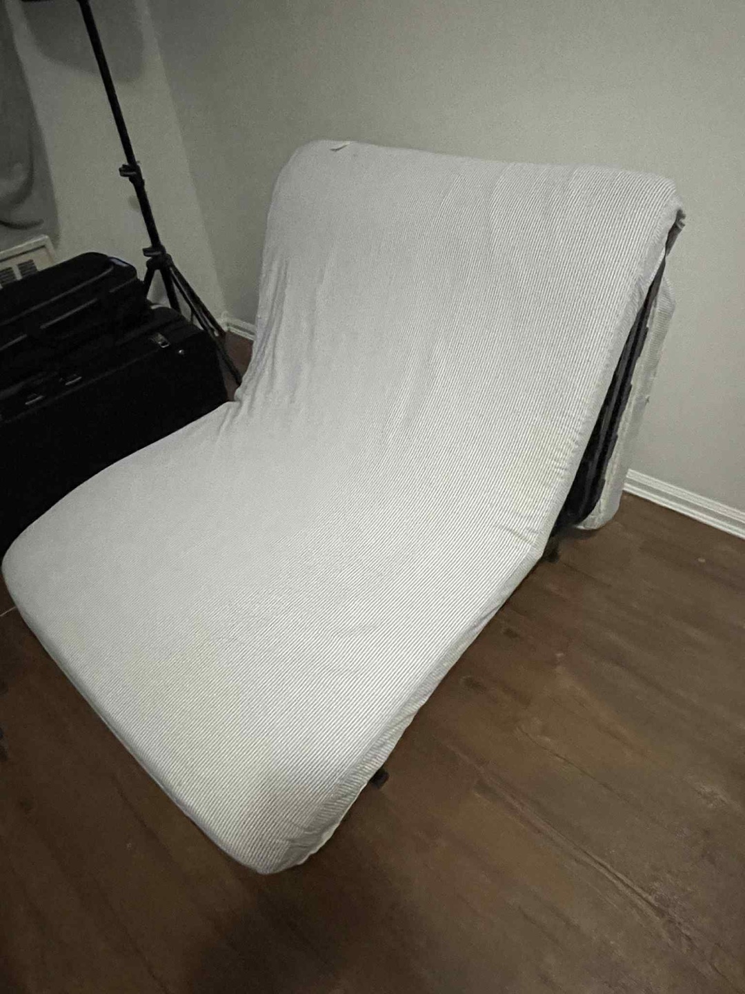 Folding Bed Frame with Red Cushion