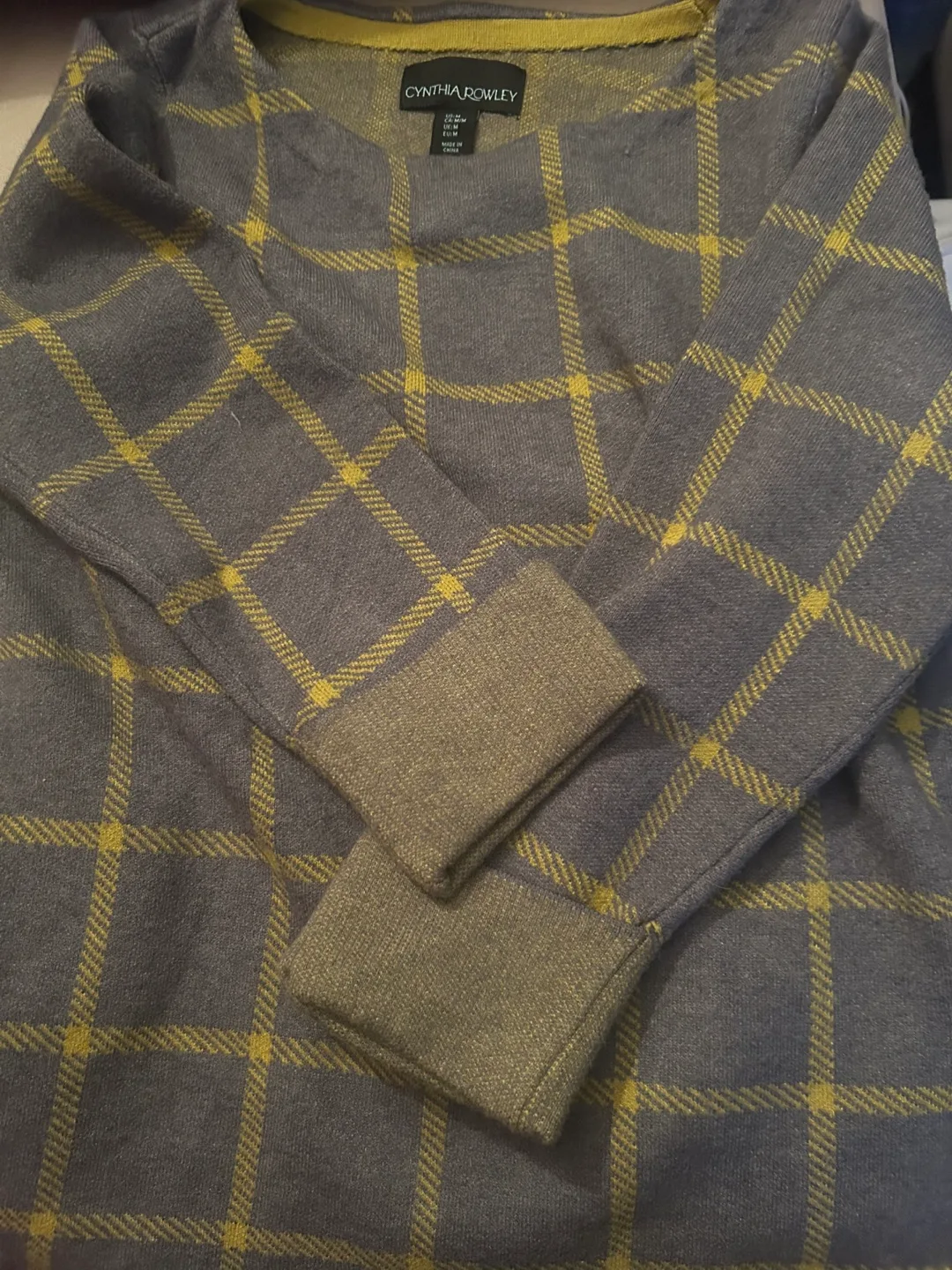 Cynthia Rowley Plaid Sweater - Size M thumbnail