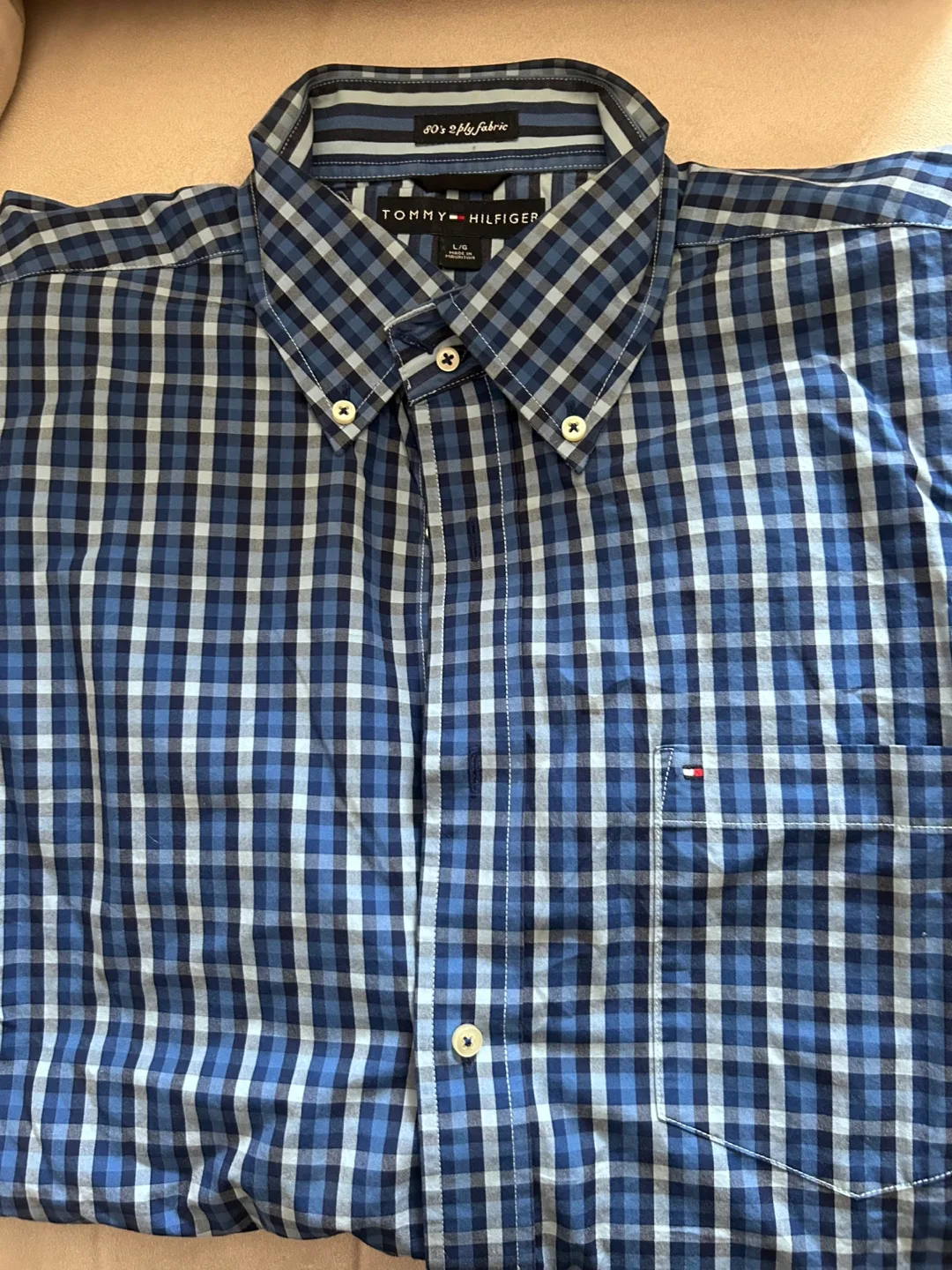 Tommy Hilfiger Blue Checkered Shirt - L thumbnail