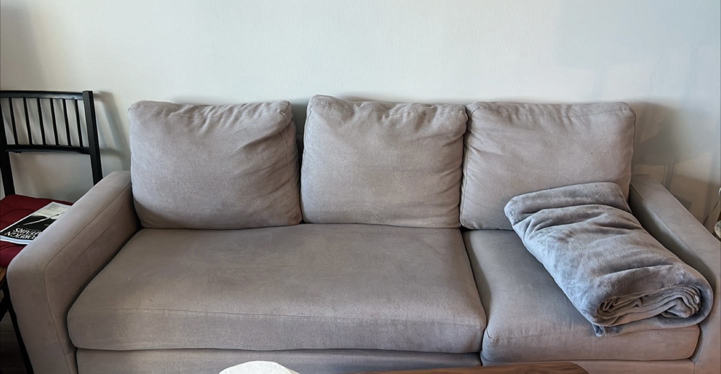Beige 3-Seat Sofa with Ottoman - photo 2