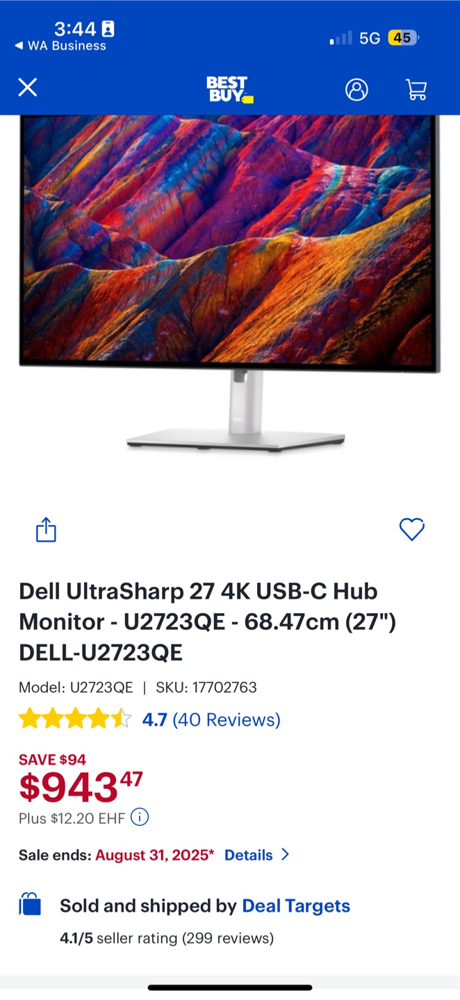 Dell UltraSharp 27" 4K USB-C Hub Monitor - U2723QE