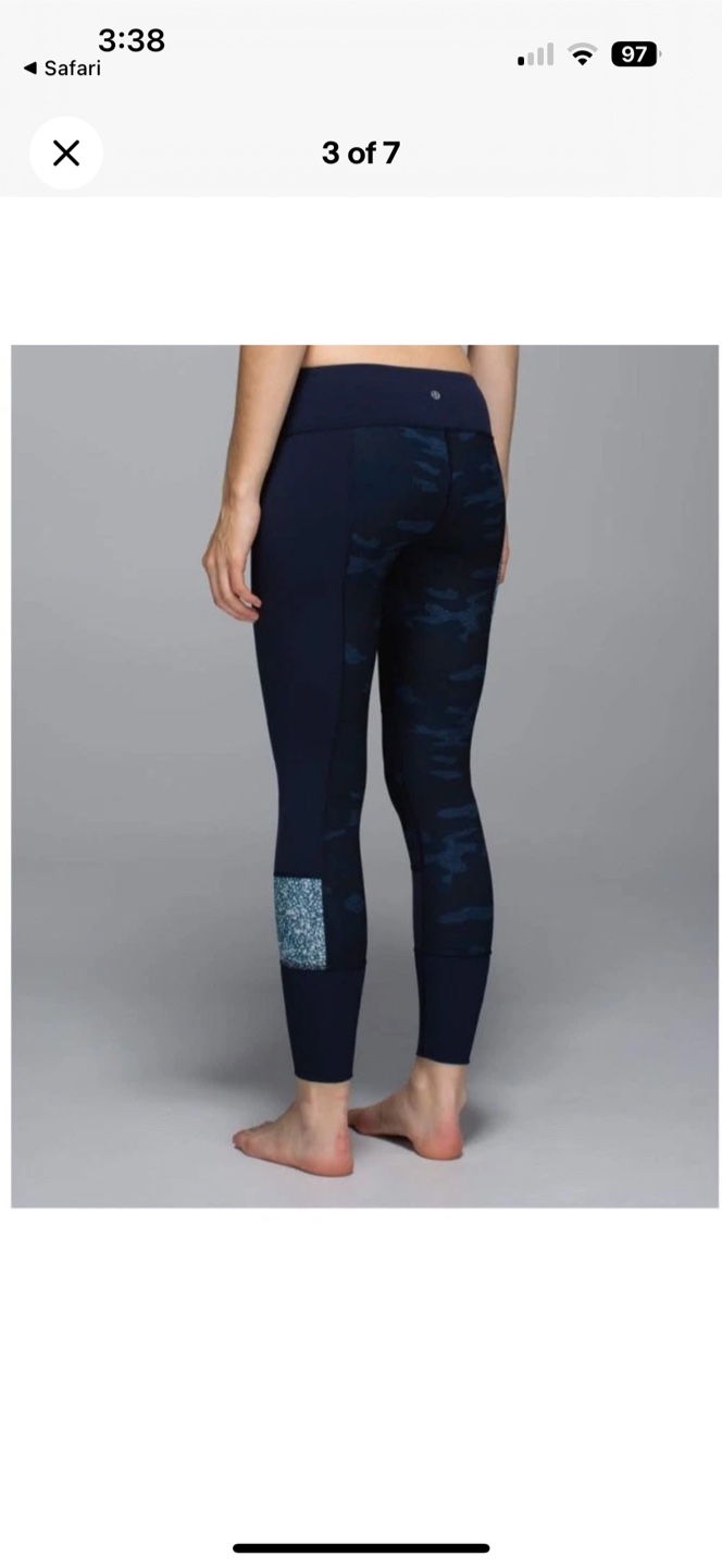 Lululemon Leggings Wunder Under - Navy Blue Camo Pattern - photo 2