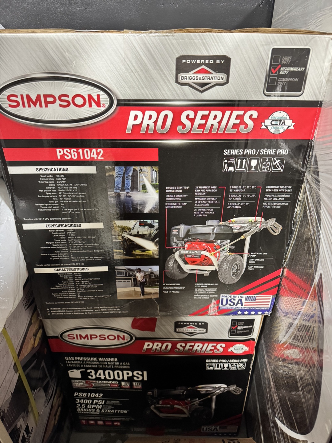 Brand New Simpson PS61042 Pro Series Gas Pressure Washer