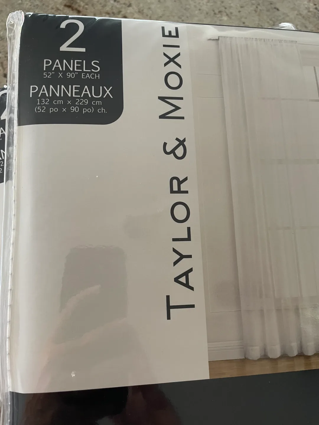 Taylor & Moxie Cosmo White Curtains, 52" x 90" image indicator(2)