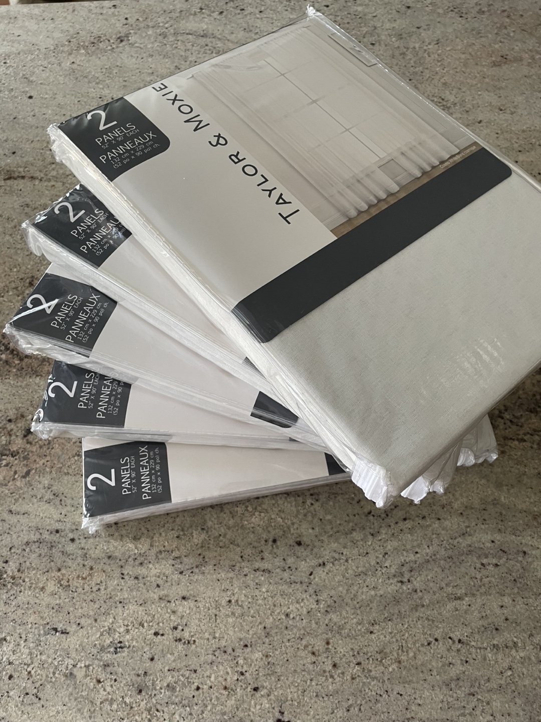 Taylor & Moxie Cosmo White Curtains, 52" x 90"