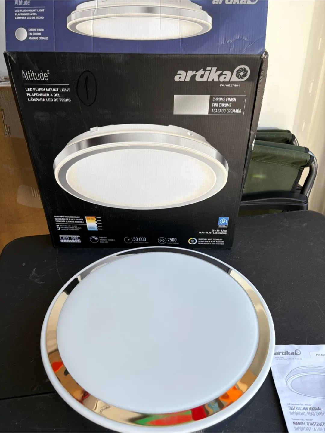 Artika Altitude LED Ceiling Light 38 cm – Chrome thumbnail