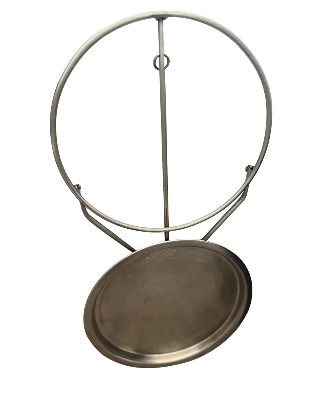 Silver Metal Round Folding Tray Table - NEW image indicator(3)