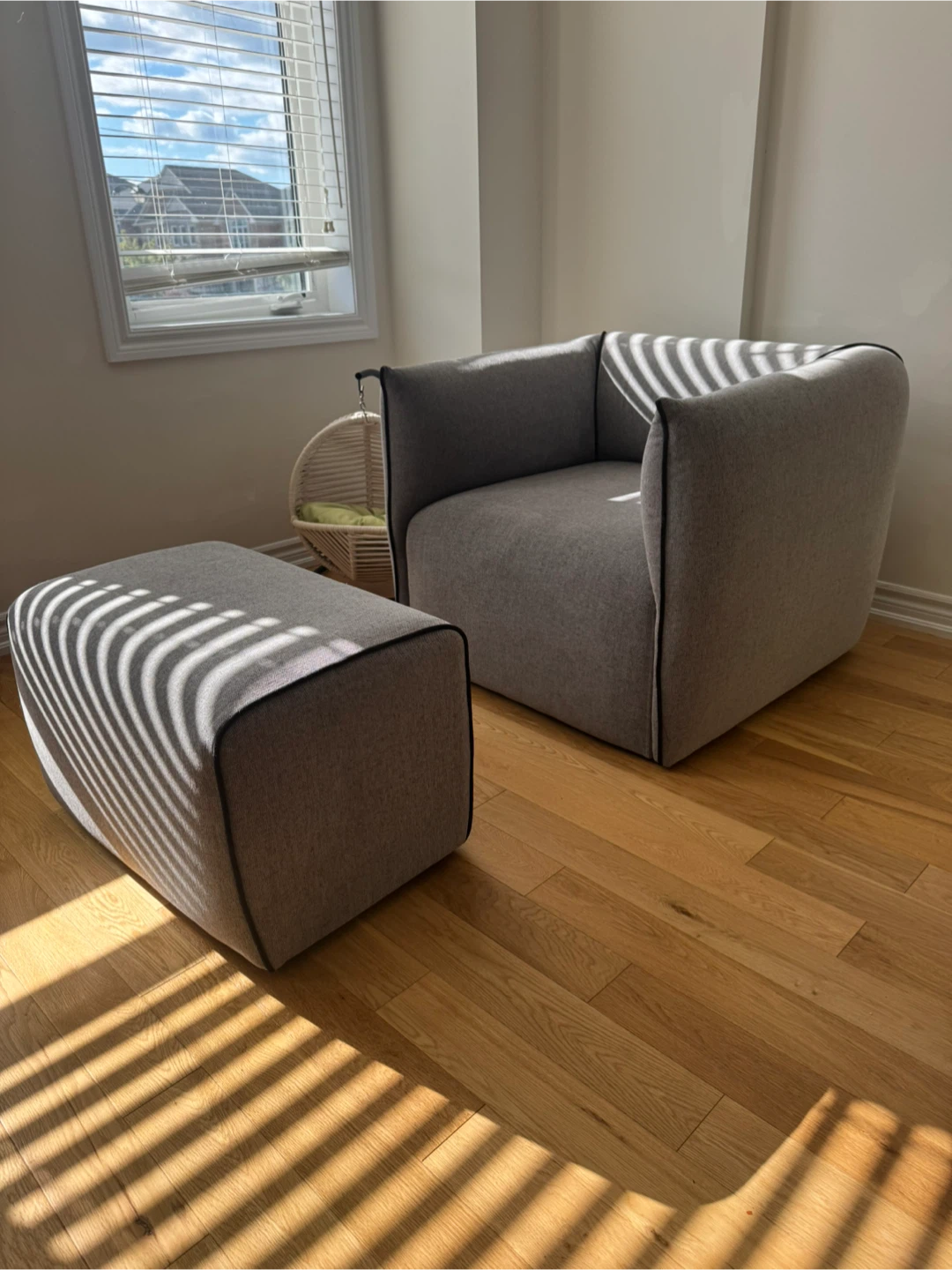 Grey Armchair and Ottoman Set - photo 2