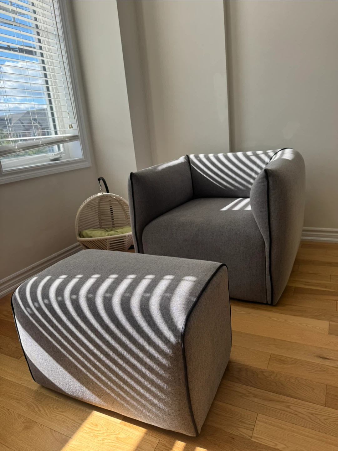 Grey Armchair and Ottoman Set - photo 4
