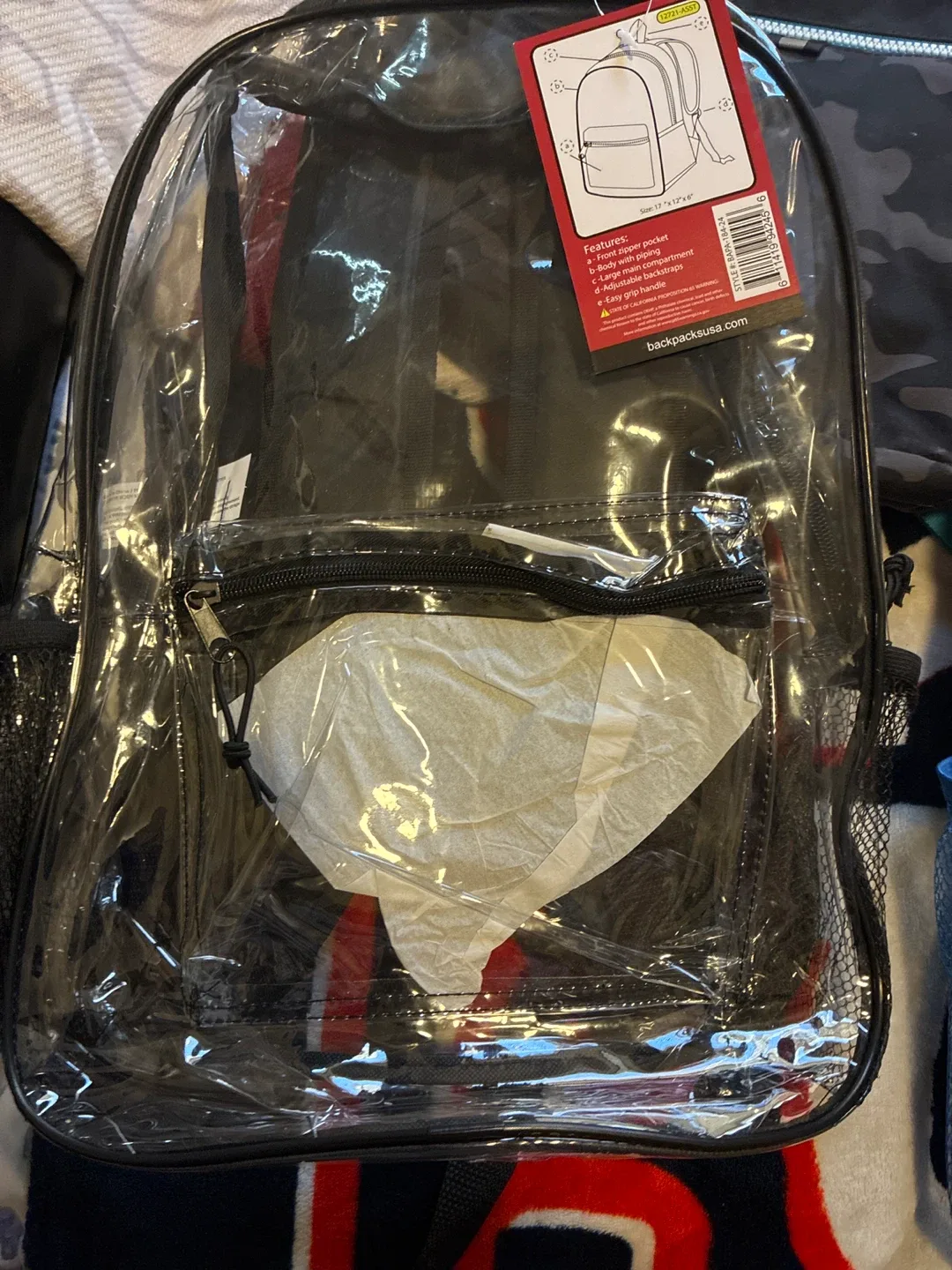 Clear Backpack 17"x12"x6" thumbnail