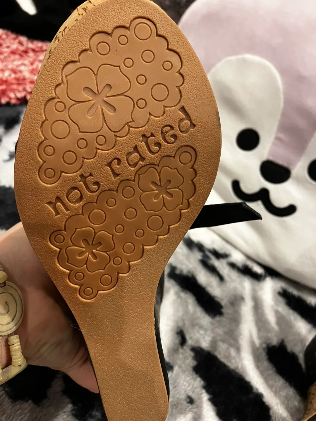 Not Rated Black Wedge Sandals - Size 8 image indicator(6)