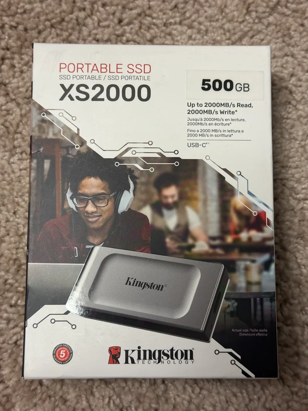 Pocket-Sized USB 3.2 Gen 2x2 External SSD 500G 2K mbps - Water R thumbnail