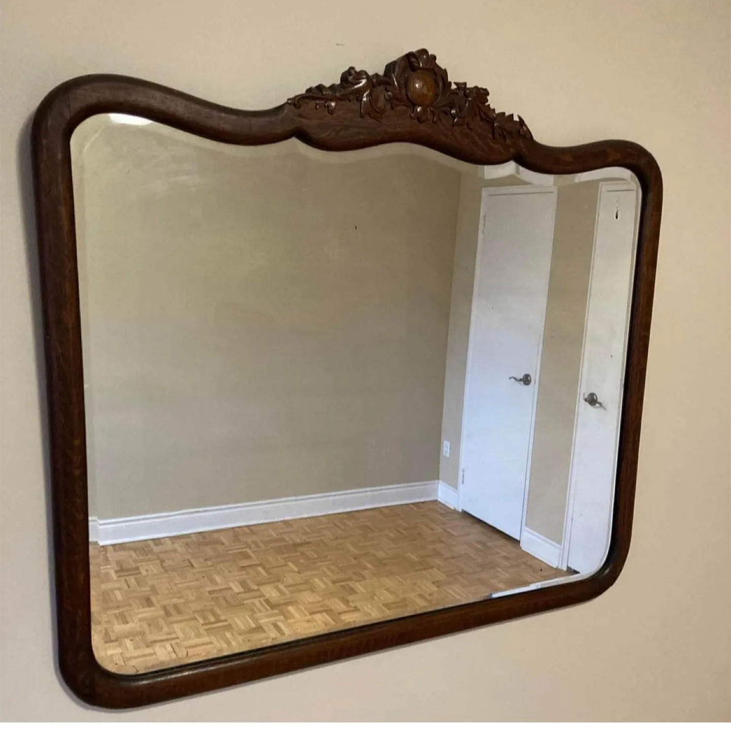 Vintage Wooden Framed Mirror