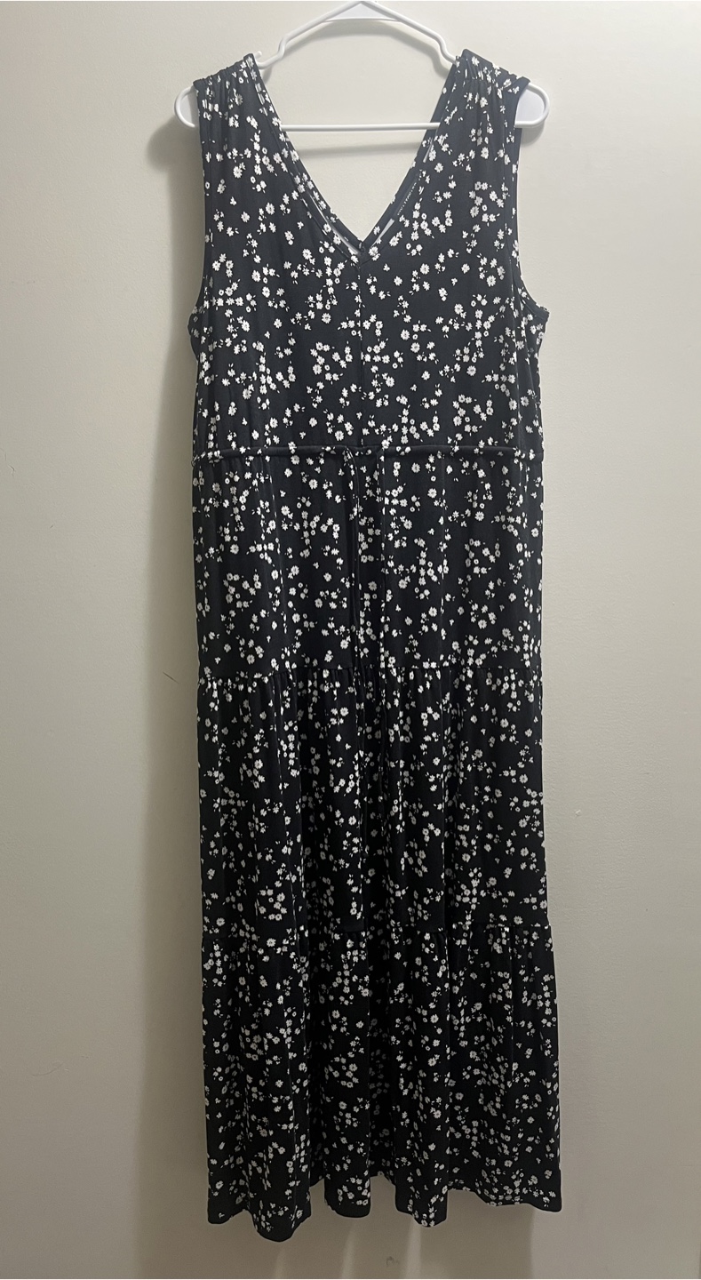 NEW Nina Leonard Women's Crew Neck Sleeveless Midi Dress Black L - photo 2