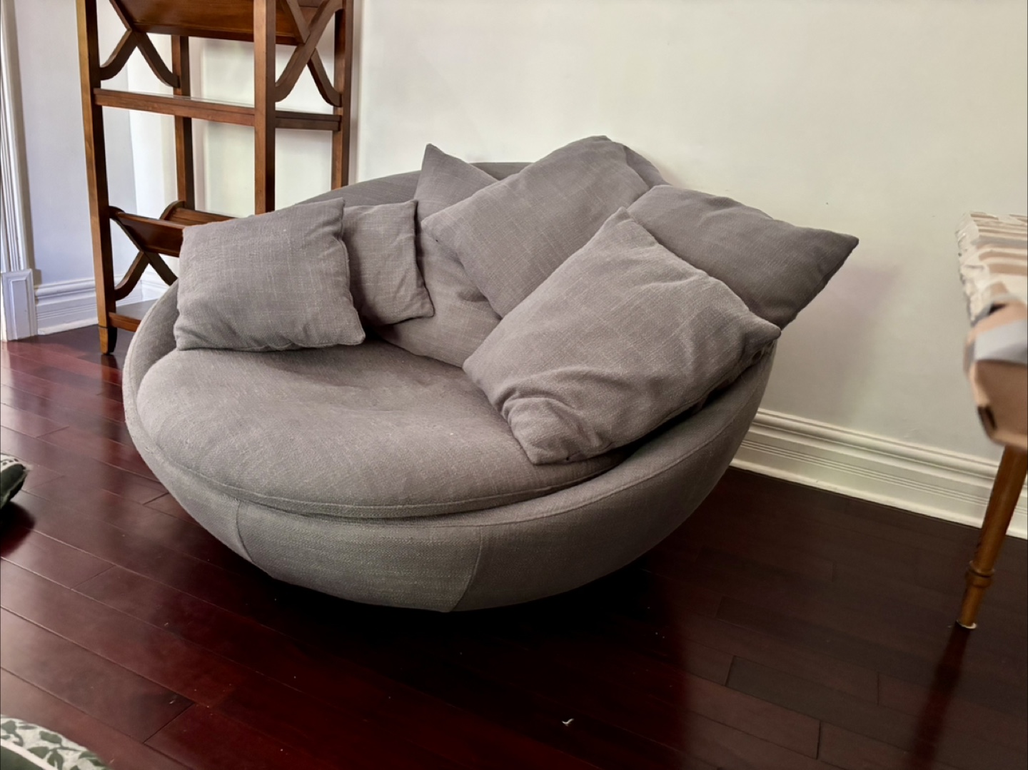 Grey Round nest Chair with Cushions - photo 3