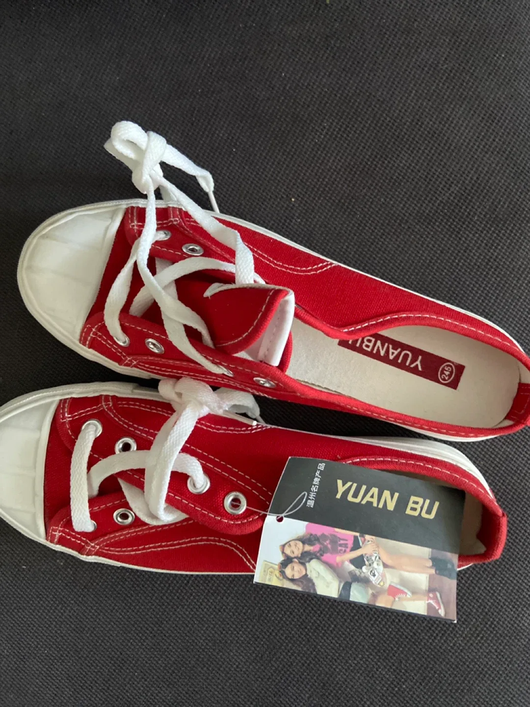 New YUAN BU Red Canvas Shoes thumbnail