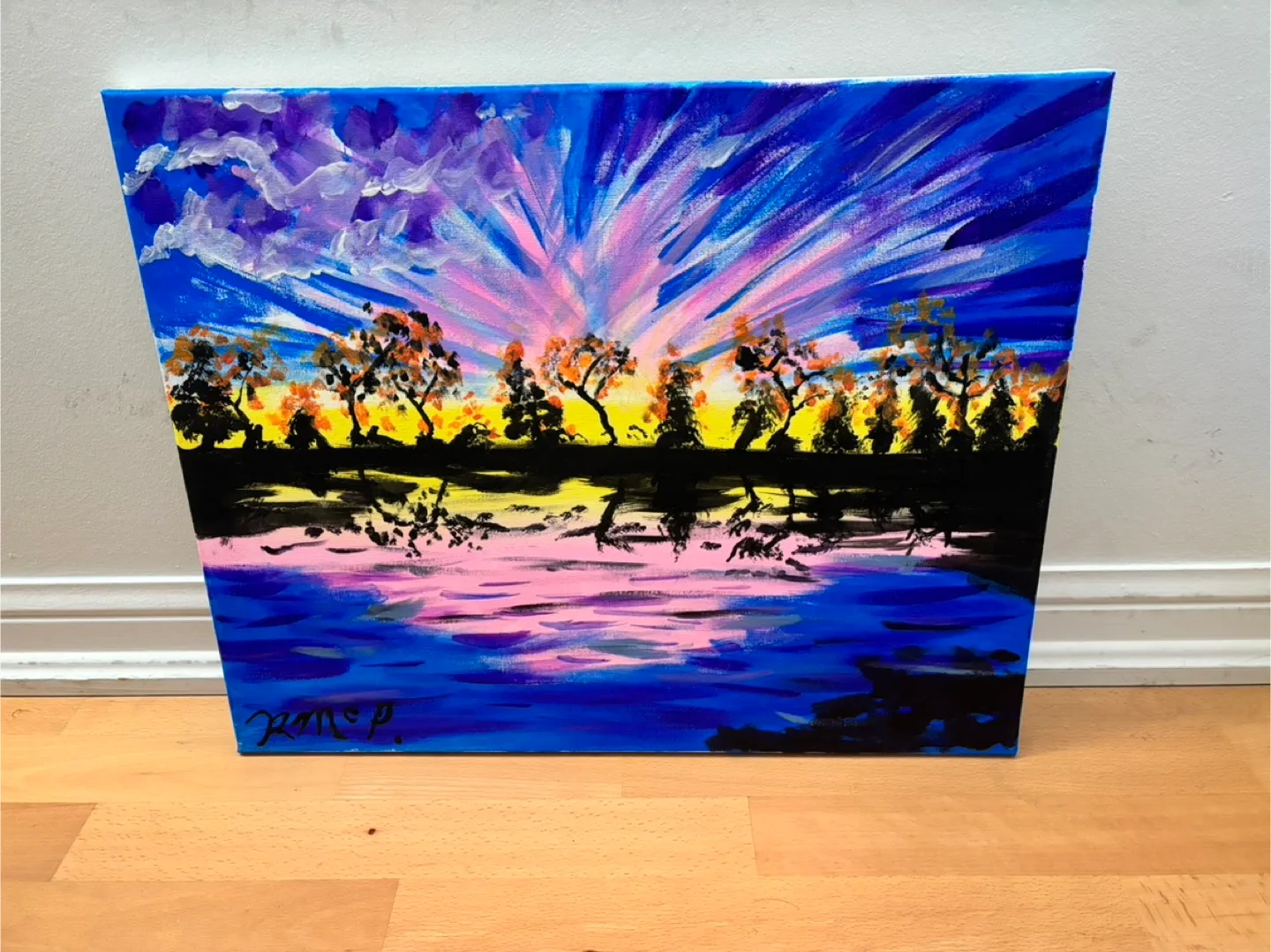 Hand painted canvas - Landscape - Sunrise thumbnail