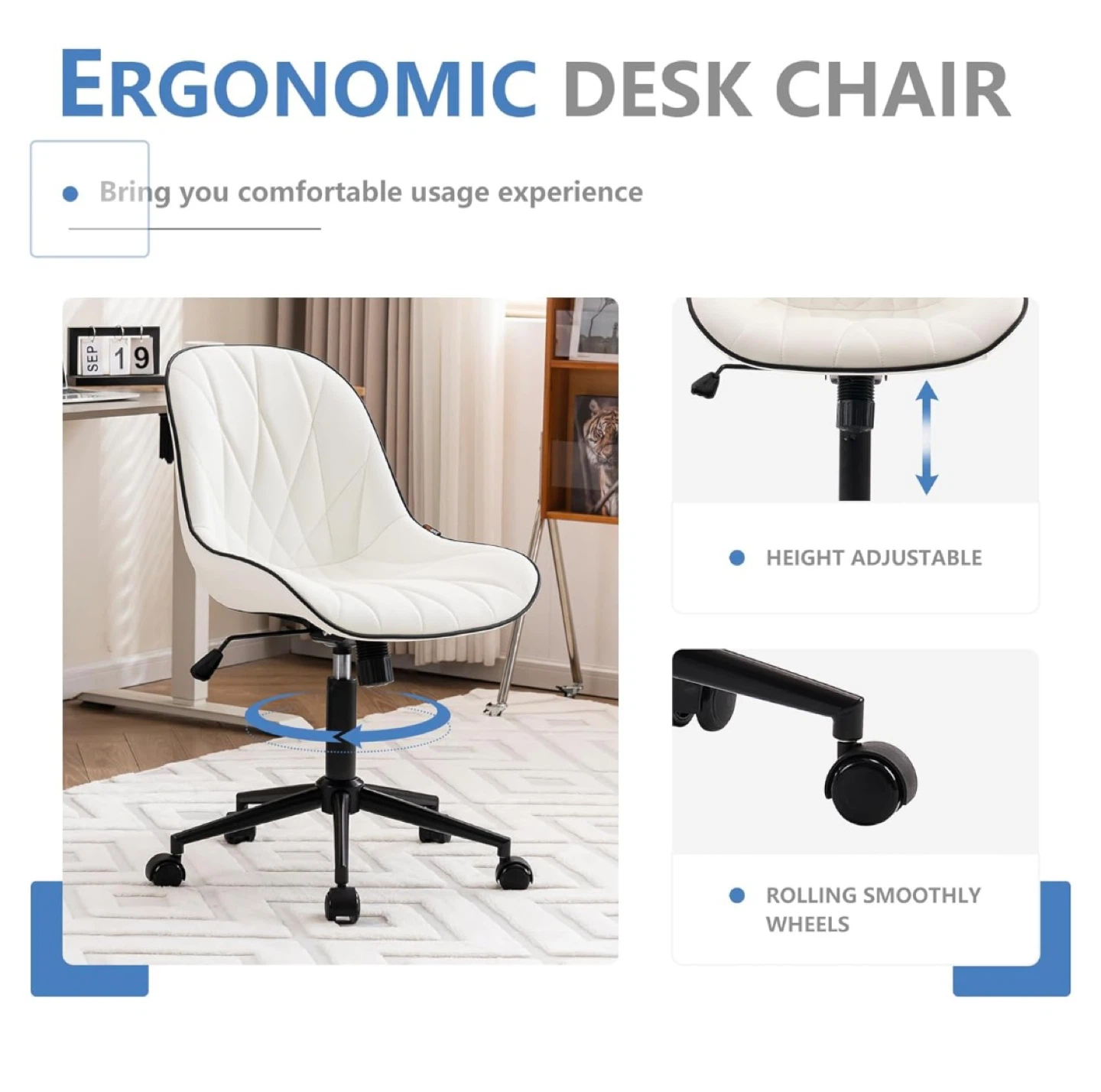Ergonomic White Desk Chair - photo 4