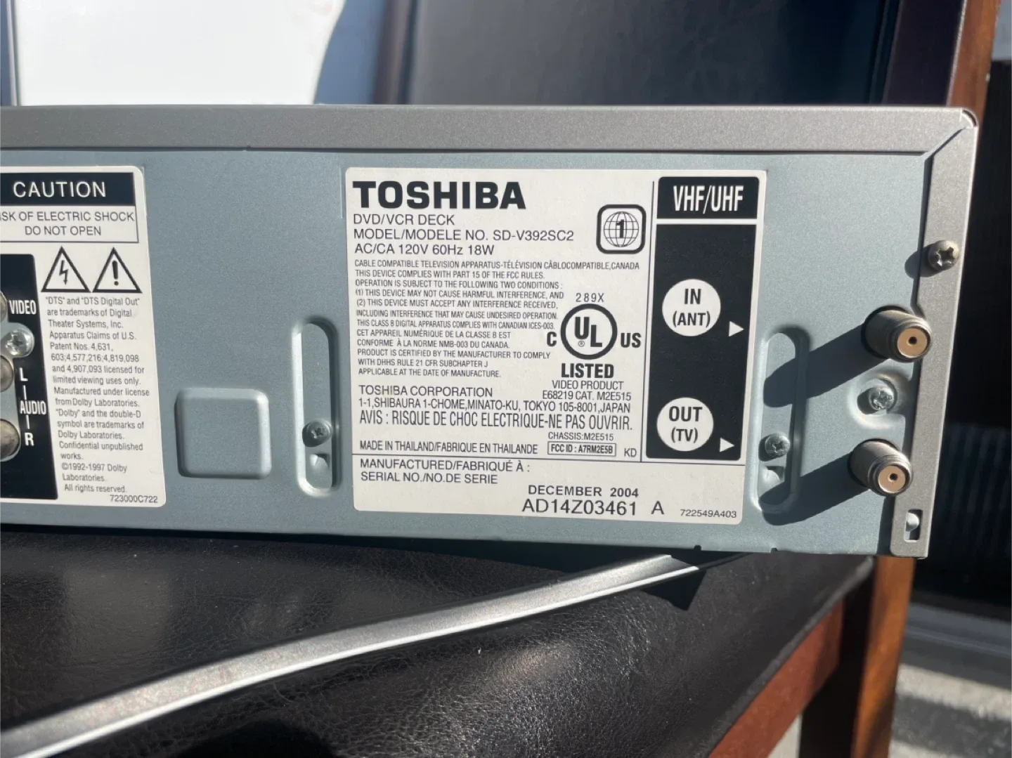 Toshiba DVD/VCR Combo Player SD-V392SC2 image indicator(4)