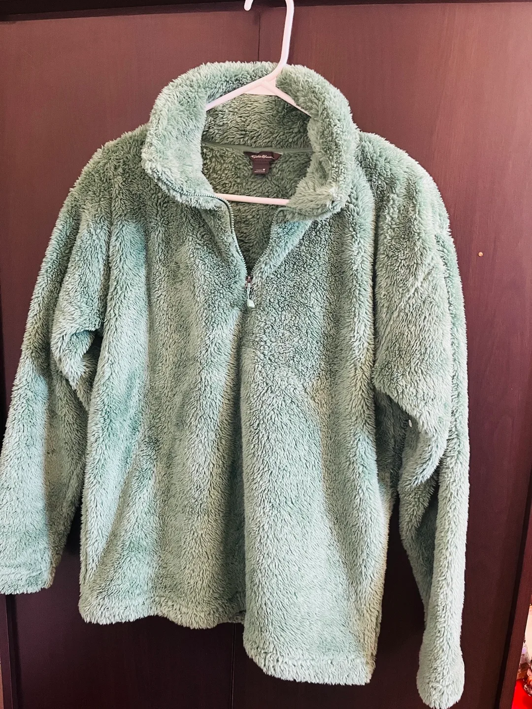 Eddie Bauer Fuzzy Fleece Pullover, Green thumbnail