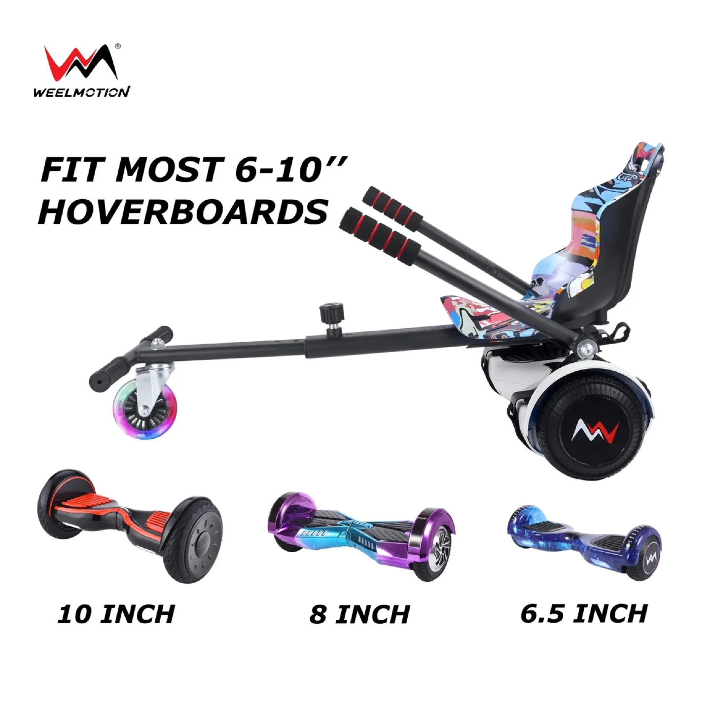 WEELMOTION Go Kart Seat Attachment w Shining Wheel - Adjustable image indicator(3)