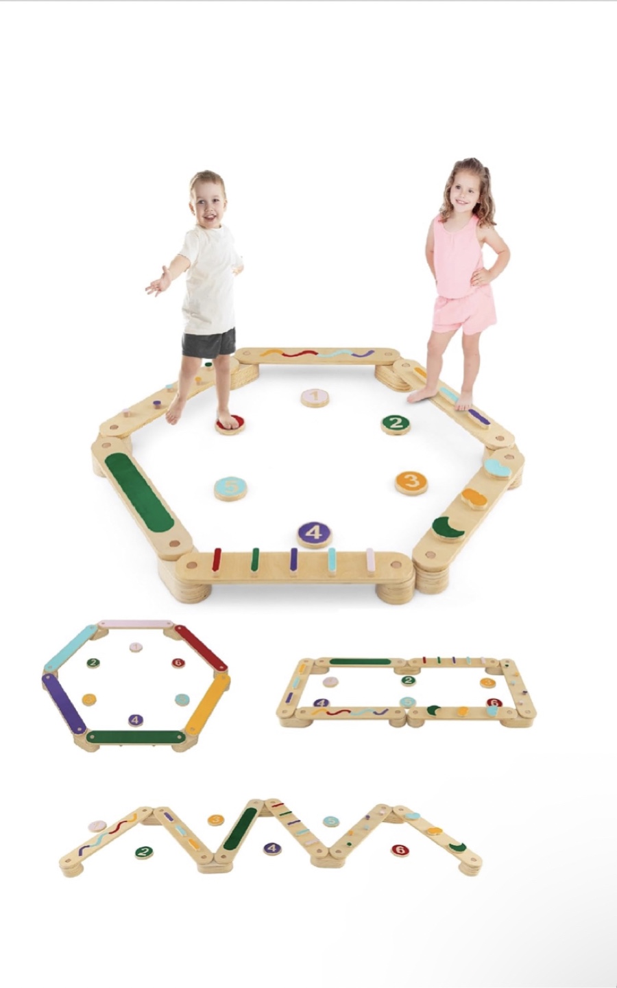 Wooden Balance Beam Set for Kids