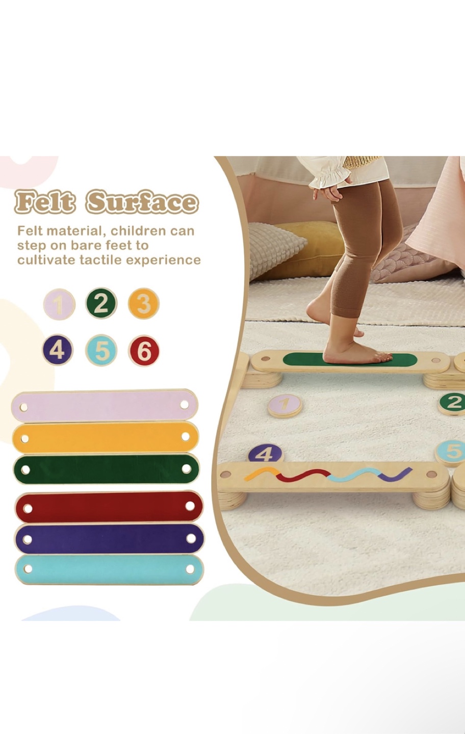 Wooden Balance Beam Set for Kids - photo 3