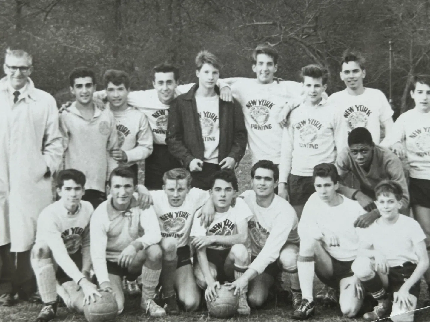Team photo soccer 1961 NYC vintage art men teens sports thumbnail