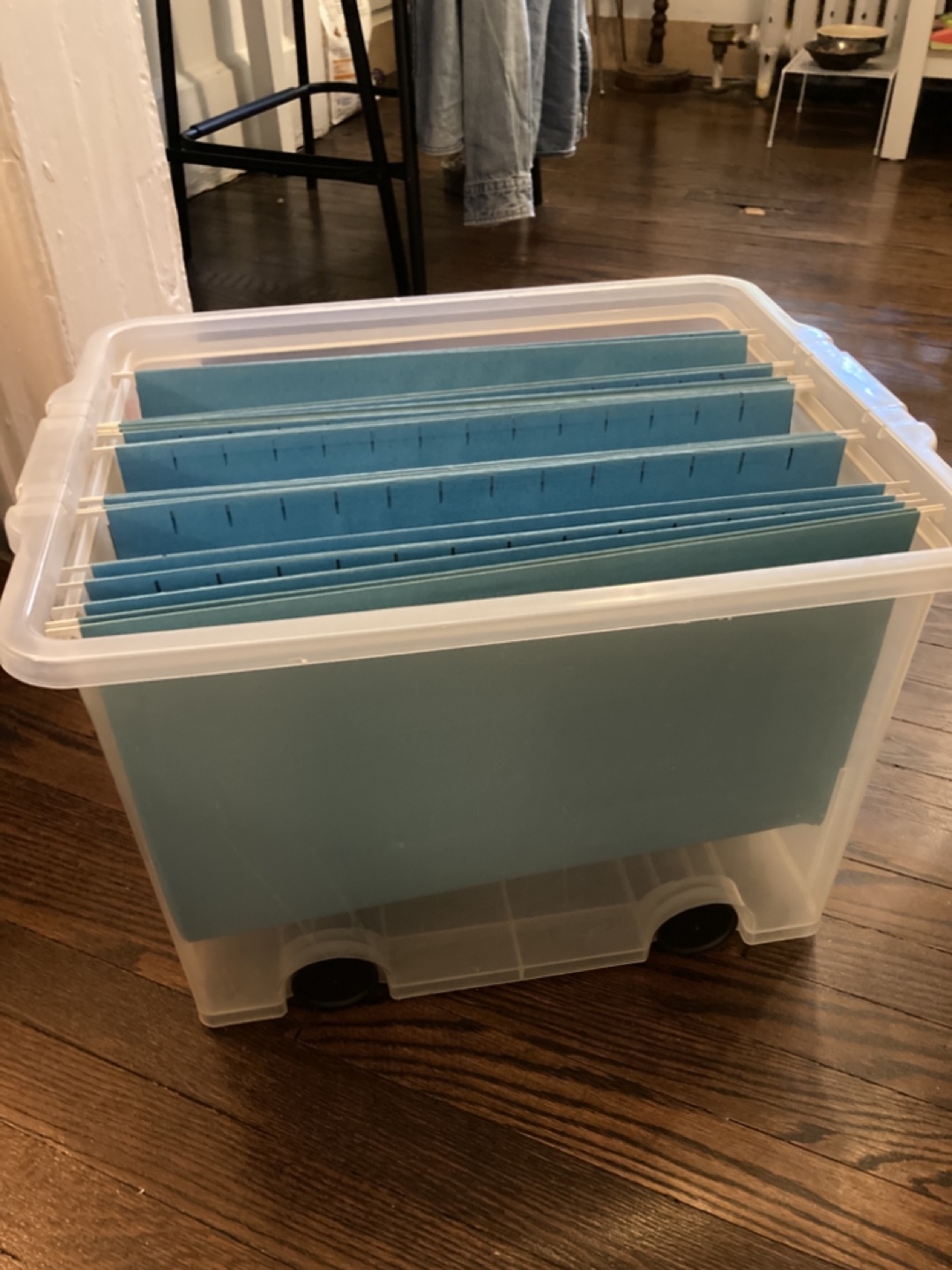 Filing cabinet on wheels