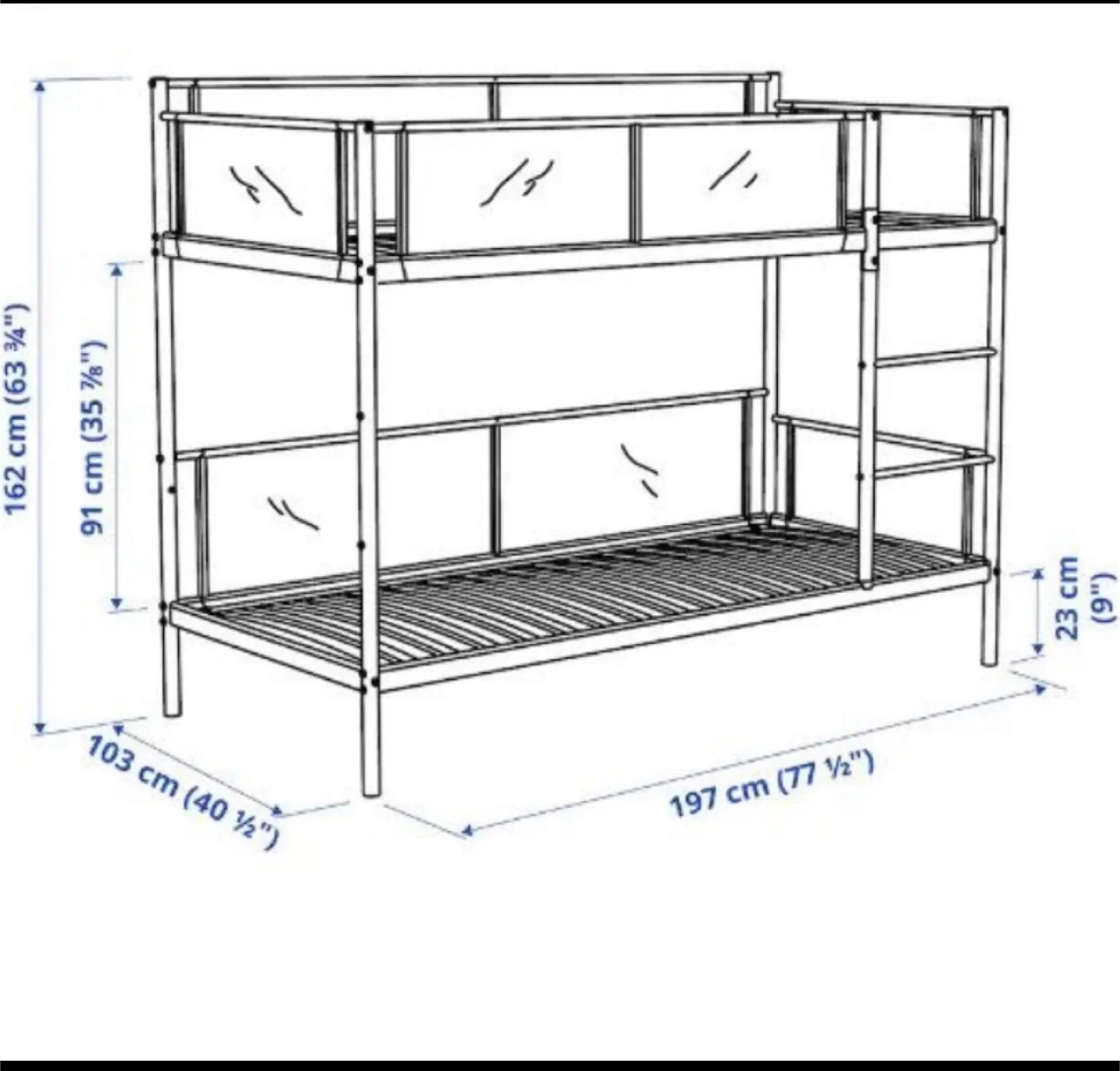 IKEA VITVAL Bunk Bed Frame - Twin Size image indicator(3)