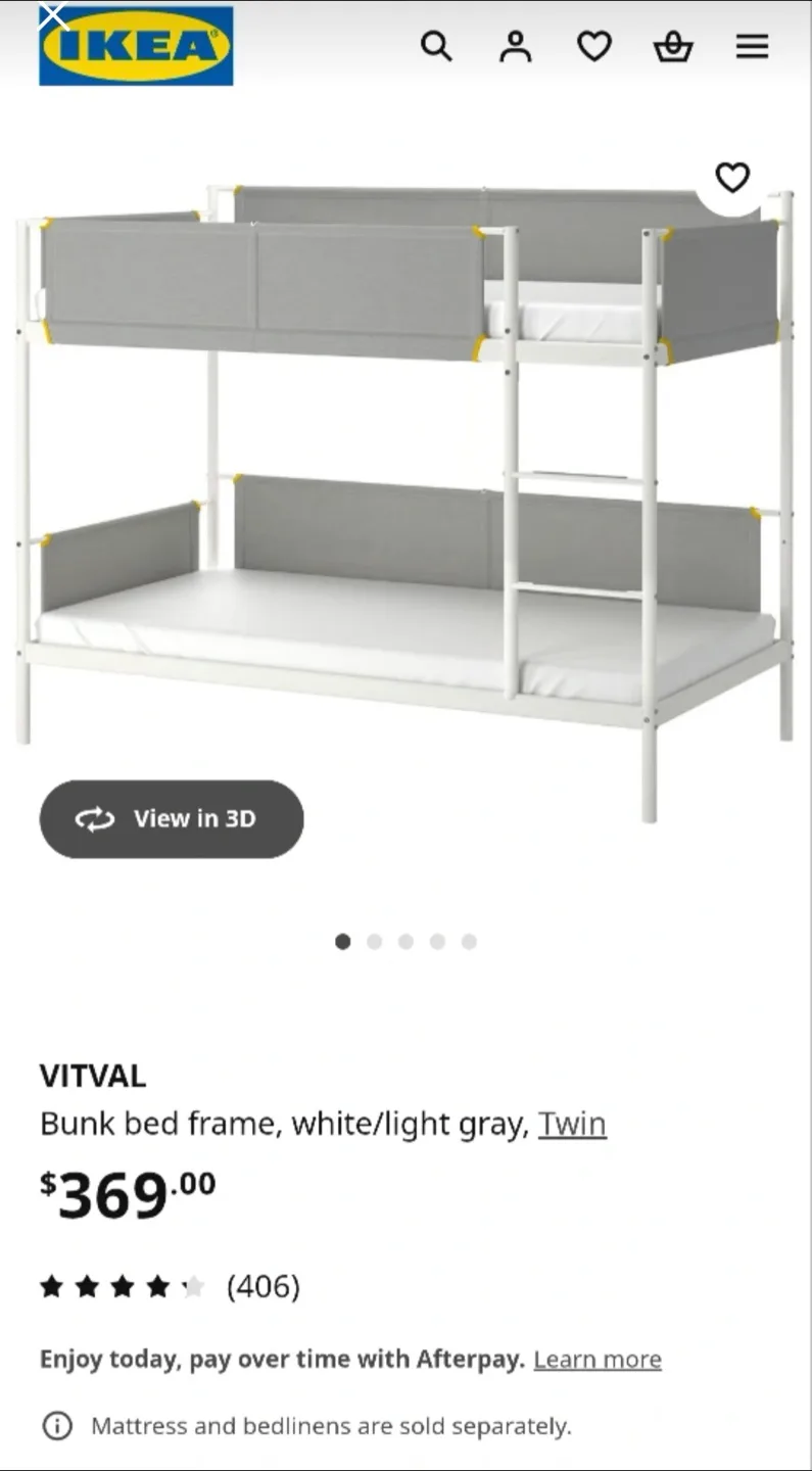 IKEA VITVAL Bunk Bed Frame - Twin Size image indicator(4)