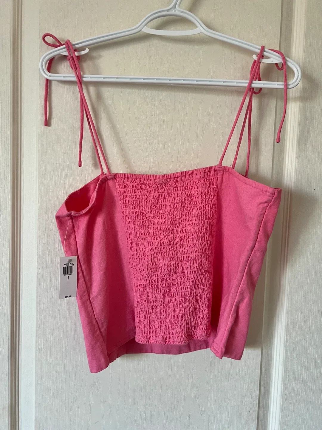 Old Navy Pink Linen Blend Top - Size Small image indicator(3)